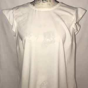 J Crew - Flutter caps sleeve blouse.